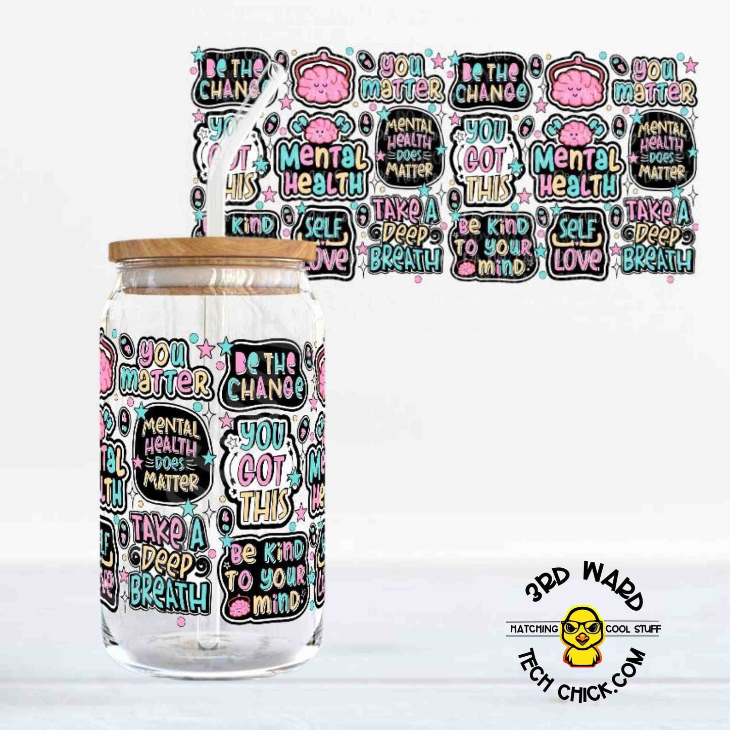 Mental Health Matters 16 oz Glass Cup