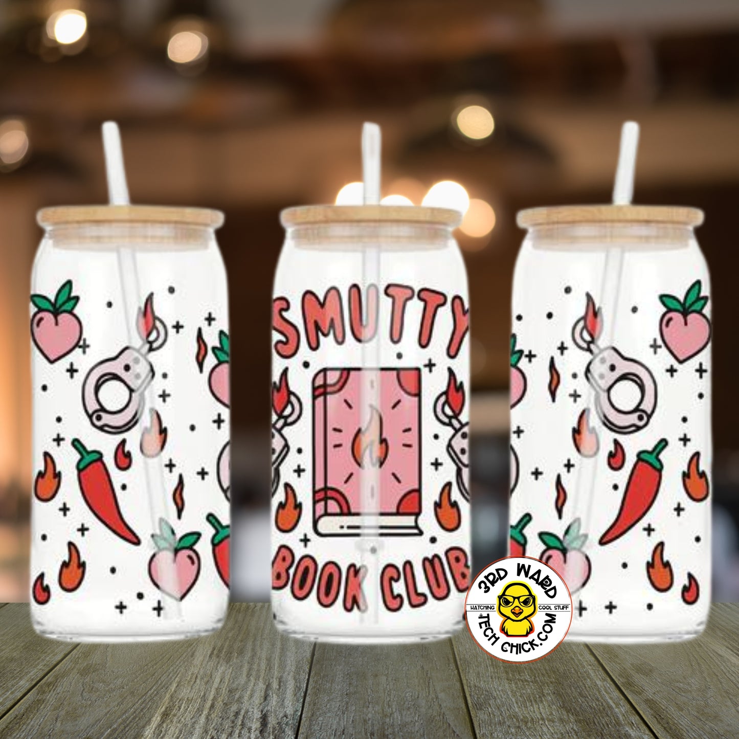 Smutty Book 16 oz Glass Cup