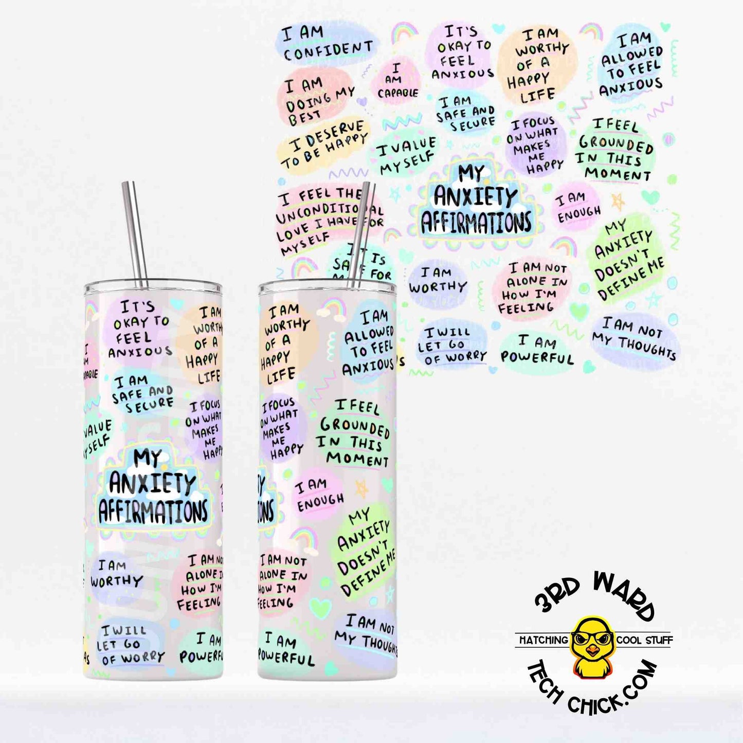 Anxiety Affirmation 20 oz Stainless Steel Tumbler