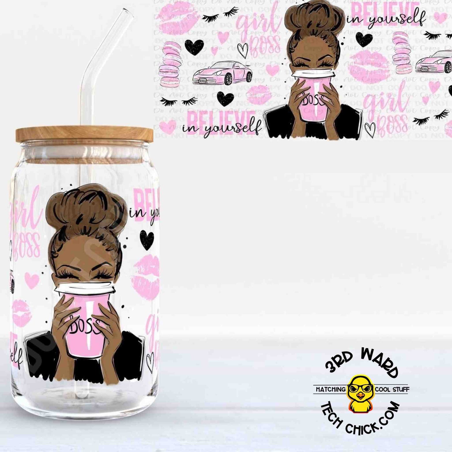 Girl Boss - Believe 16 oz Glass Cup