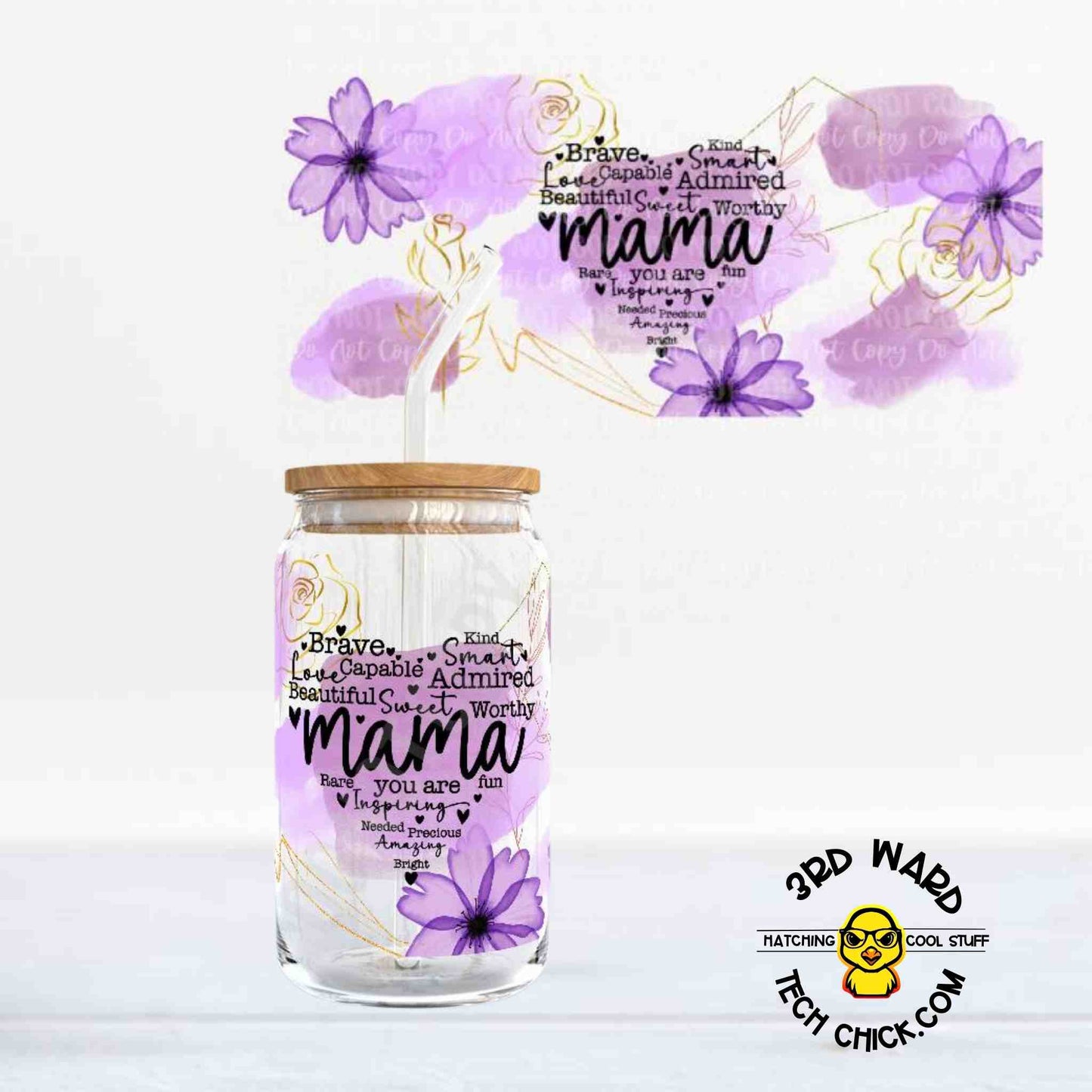 Mama 16 oz Glass Cup