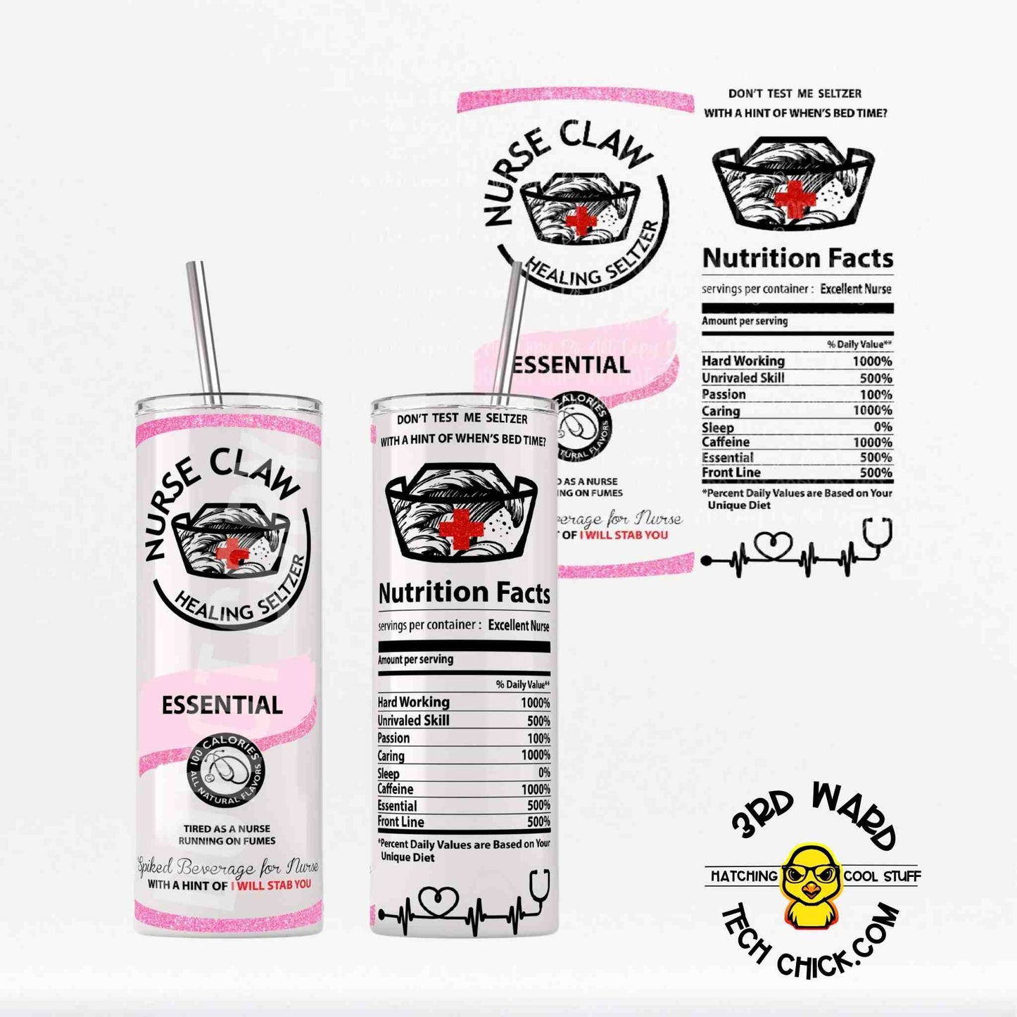 Nurse Seltzer 20 oz Stainless Steel Tumbler