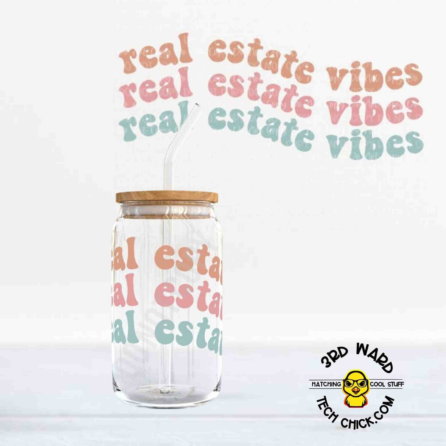 Real Estate Vibes 16 oz Glass Cup