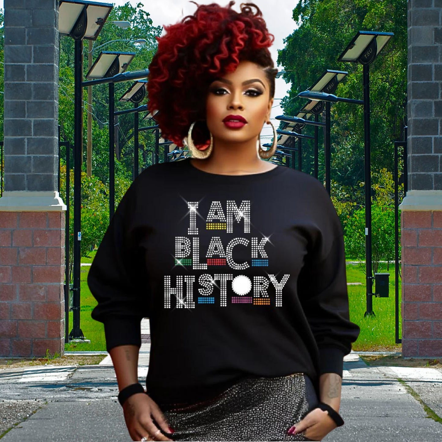 I Am Black History Rhinestone